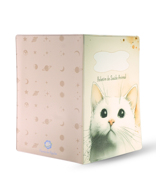 Capa para Boletim de Saúde Animal - Gato Branco