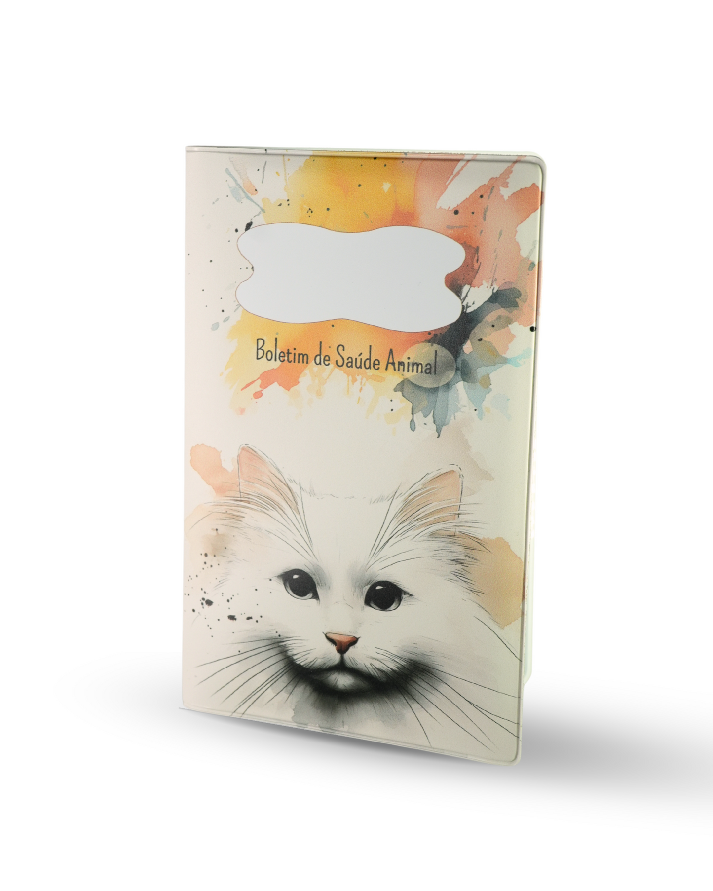 Capa para Boletim de Saúde Animal - Gato Branco Pêlo Comprido
