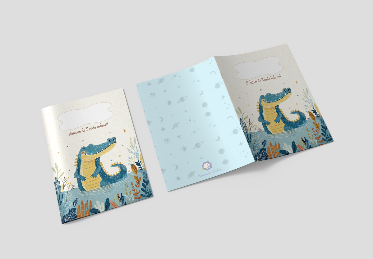 Capa para Boletim de Saúde Infantil - Crocodilo
