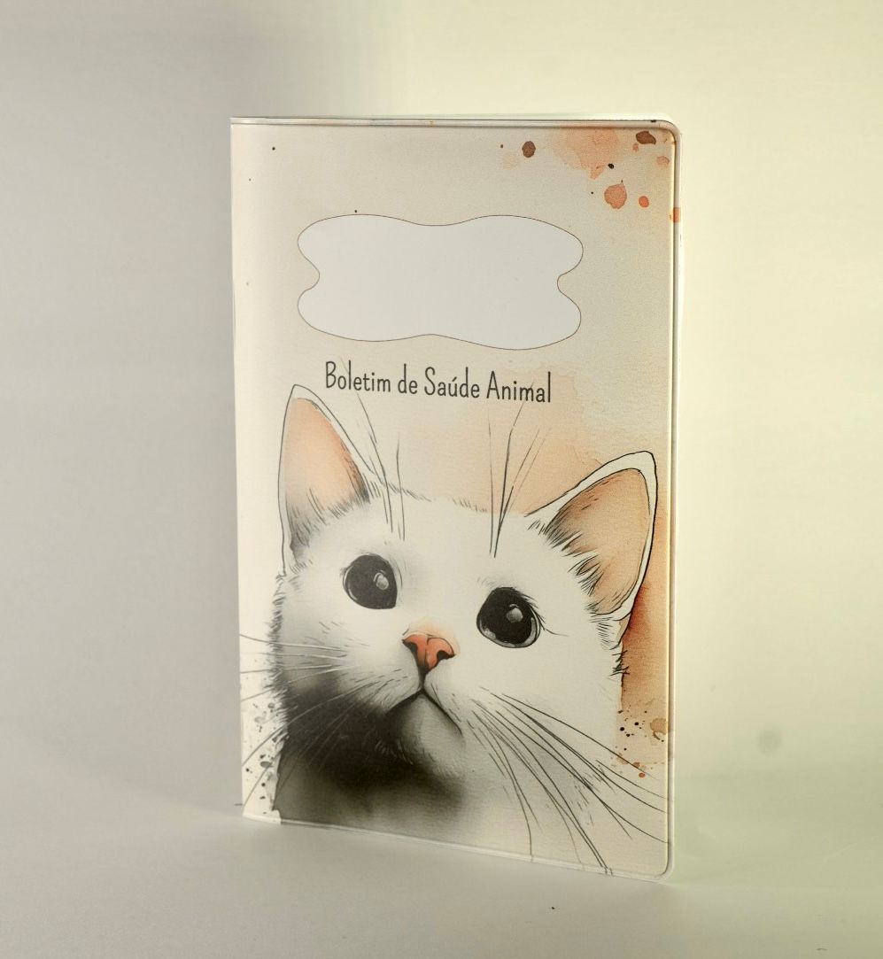 Capa para Boletim de Saúde Animal - Gato Branco