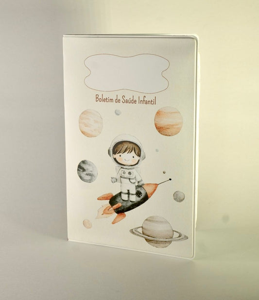 Capa para boletim de saúde infantil - Astronauta