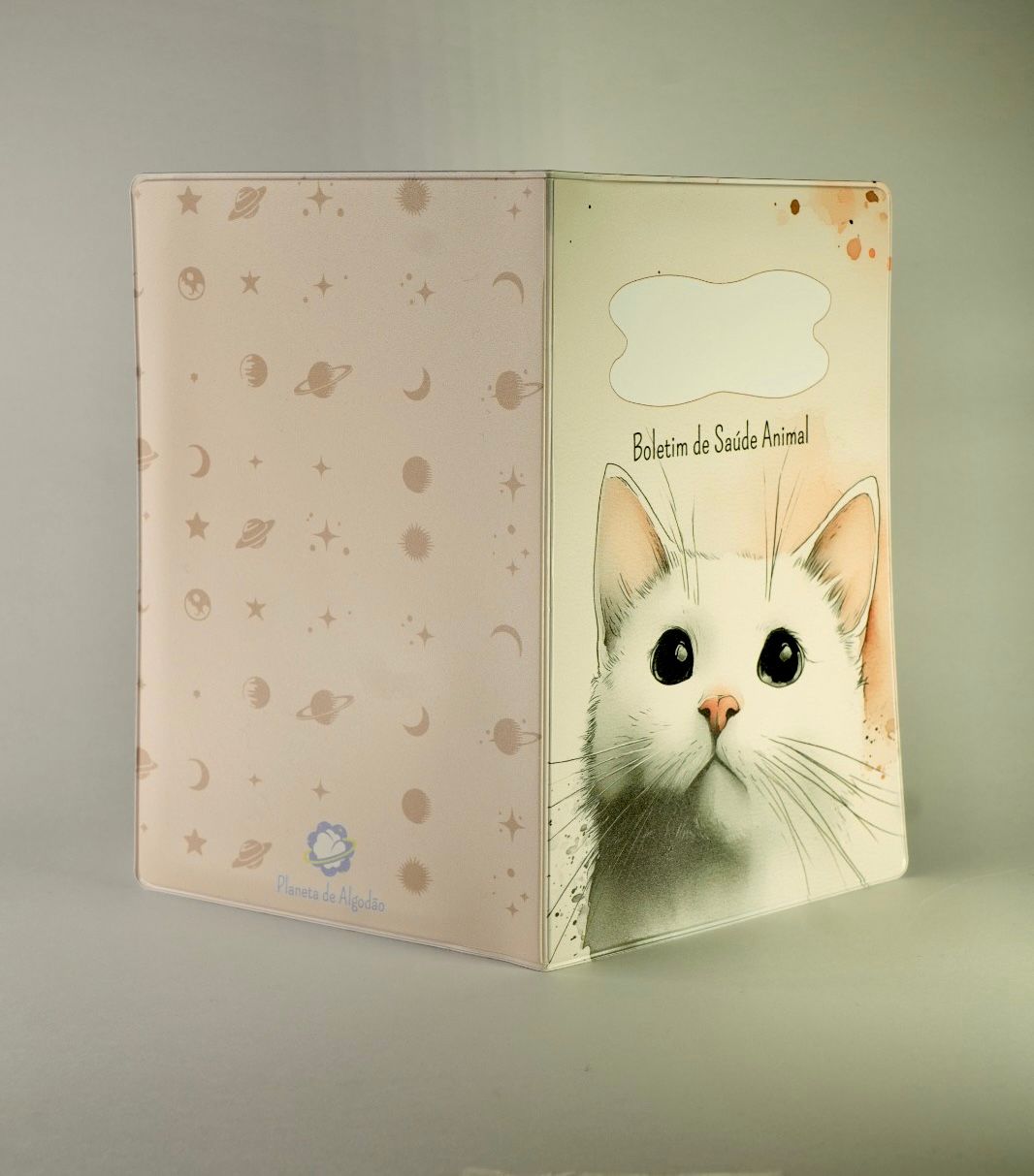 Capa para Boletim de Saúde Animal - Gato Branco